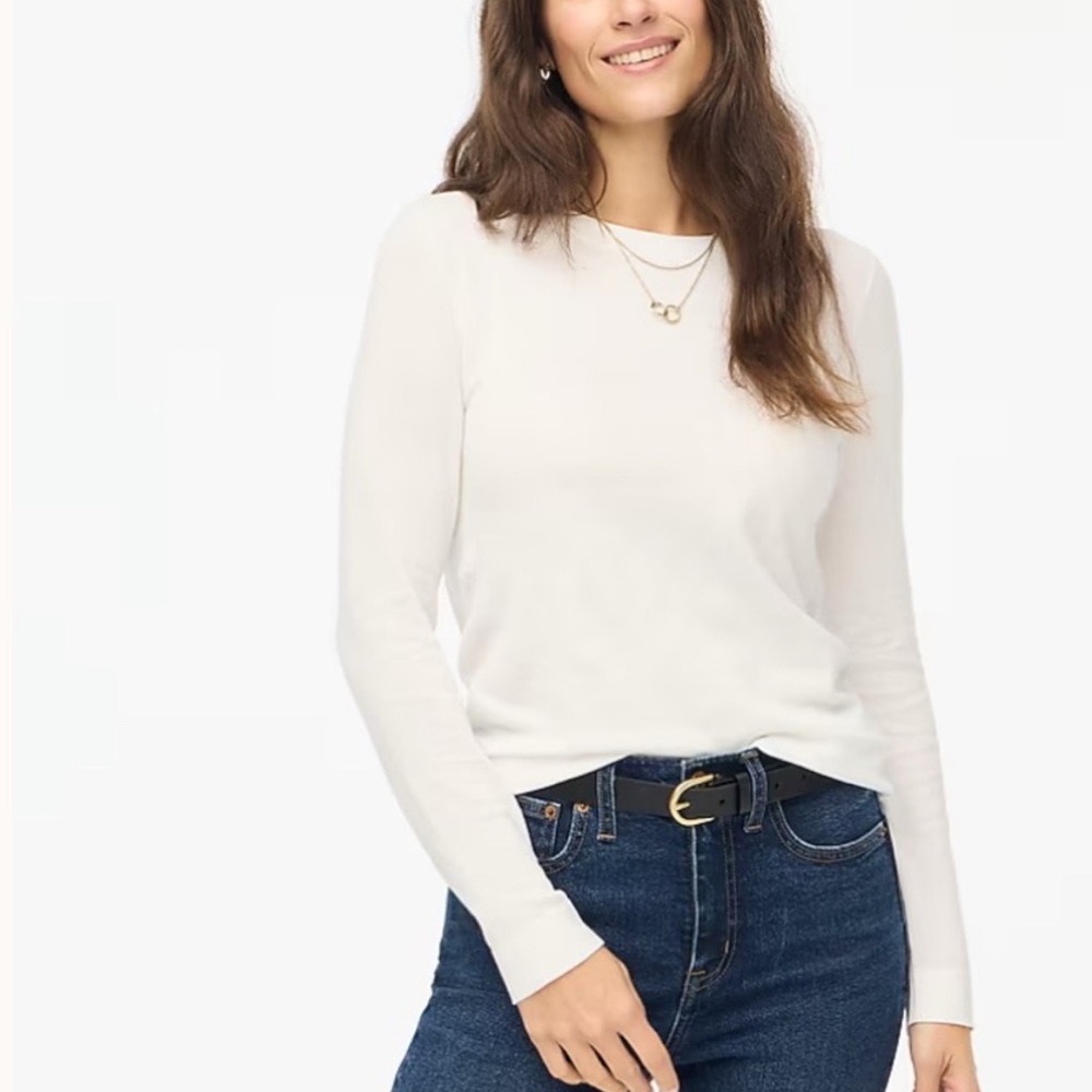 NWT Classic J. Crew Cotten Blend Teddie Long Sleeve Sweater in Ivory Size XL